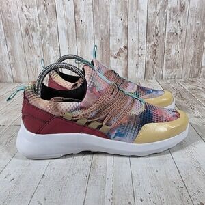 Inkkas Flexaire Womens 8 Multi Color Geometric Bungee Lace Athletic Sneakers
